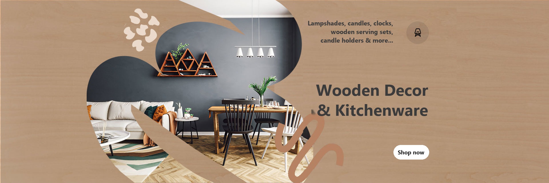 Wooden decor and wooden kitchenware